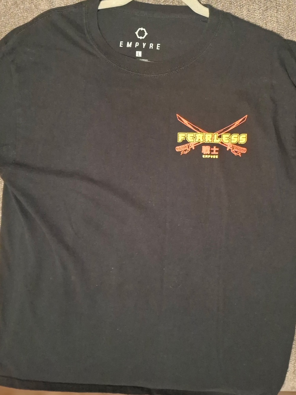 Empyre Black Short-Sleeve Tee with Yellow-Orange 'Fearless' Graphic